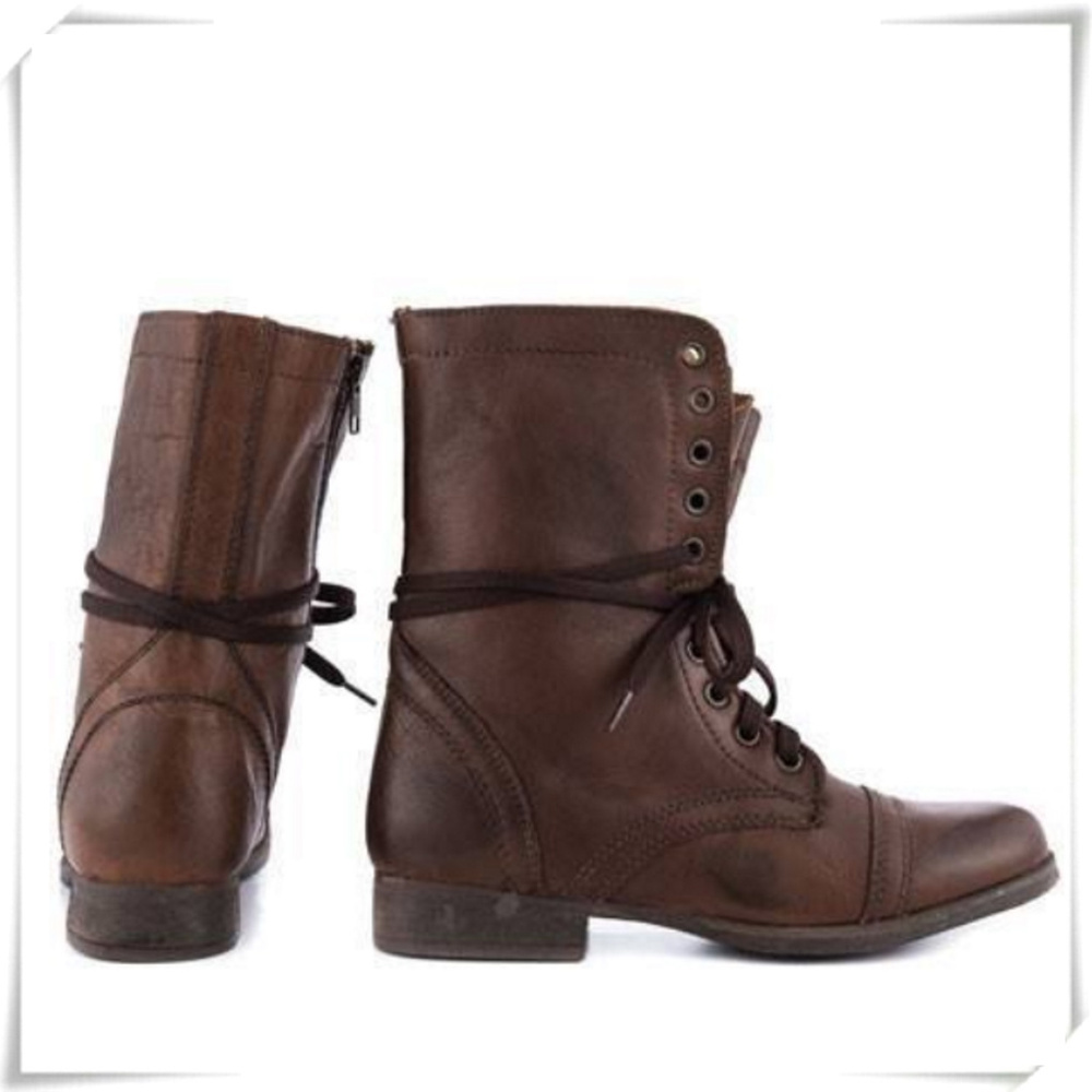 Zigi Soho Punisher moto army laceup boots in brown - Picture 4 of 8